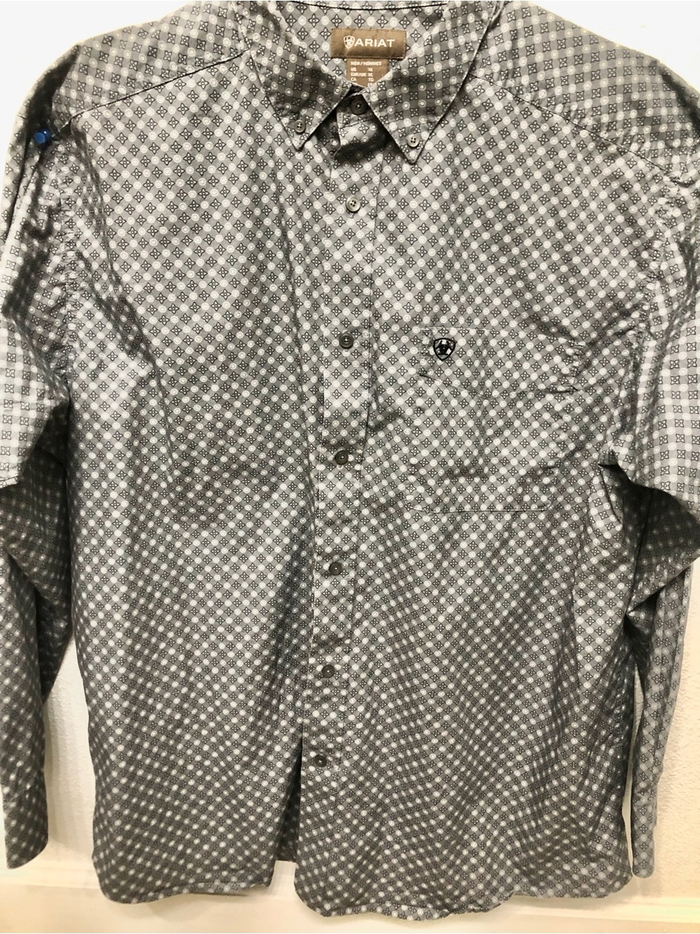 Ariat Men's Gray Geometric Print Button-Down Shirt